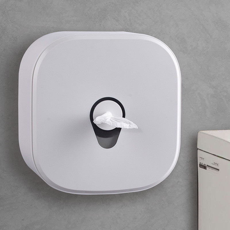 厕所中心抽纸巾盒卫生间节约用纸筒餐厅用中间免打孔抽大卷纸巾盒