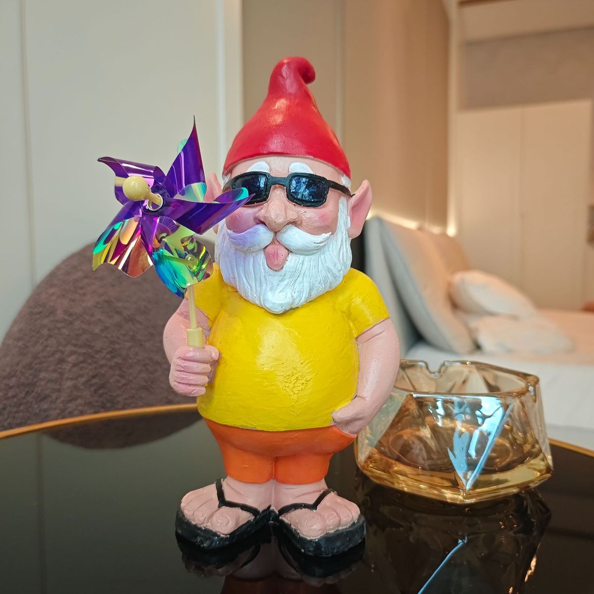 花园侏儒小矮人风车桌面树脂雕像工艺品装饰户外工艺品摆件