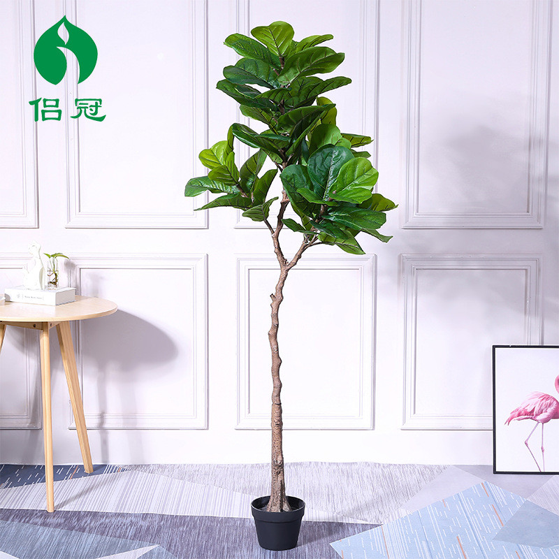 棒棒琴叶榕仿真球大型植物盆栽塑人造假树家居办公室盆景摆件装饰