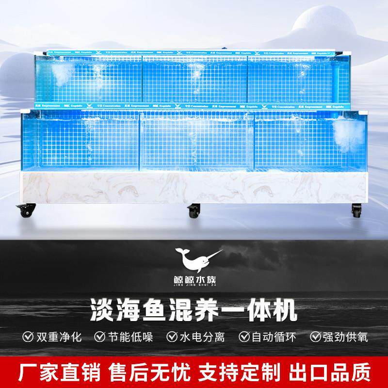 商业海鲜池可移动式海鲜池过滤循环制氧制冷一体机恒温鱼缸暂厂家