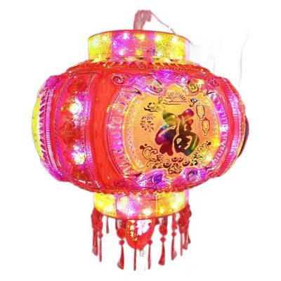 新款旋转灯笼一对大门口led走马灯阳台七彩宫灯挂饰新年装饰批发