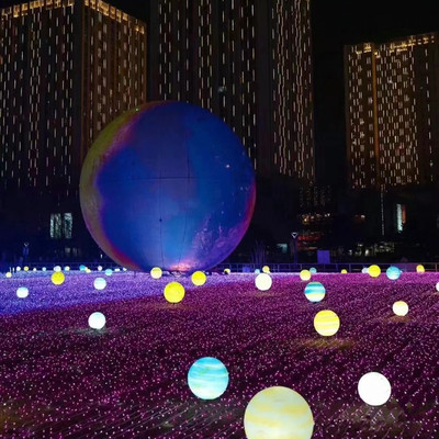 热销九大行星充气星球气模pvcpvc模型婚礼灯光悬挂落地商场展示道