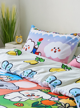 9wor【富山商店x奥莉蛙玩一起】公园吧复古昭和可爱全棉床单四件