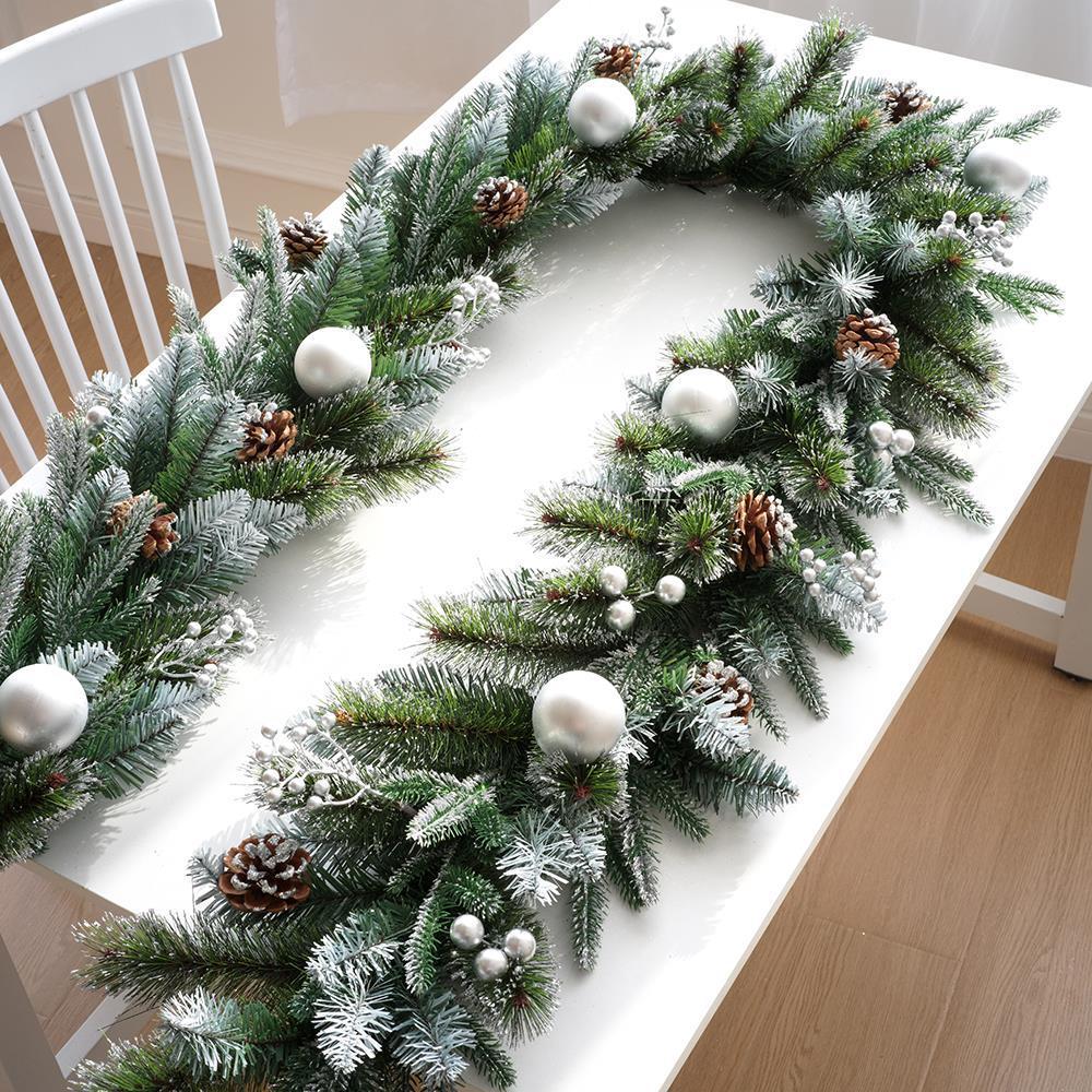 rlrti豪华加密圣诞树装饰藤条楼梯扶手橱窗壁炉pe混合圣诞藤条