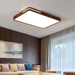 原木led镂空实木卧室灯圆形吸顶灯质简约北欧风格 灯具 阳台日式