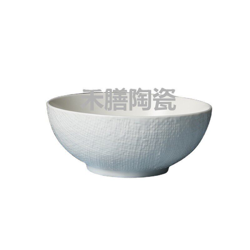 某牌】高级感亚光白陶瓷餐具【高端新骨瓷】家用汤碗泡面碗图片