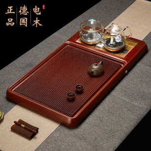 高端72支電木茶盤(pán)套裝 帶電磁爐全自動(dòng)一體功夫具海臺(tái)家用