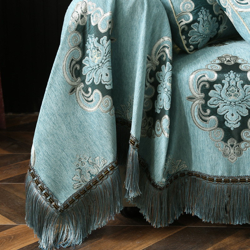 热销欧式坐垫全盖沙发套四季通用全包盖巾雪尼尔布艺沙发巾防滑高