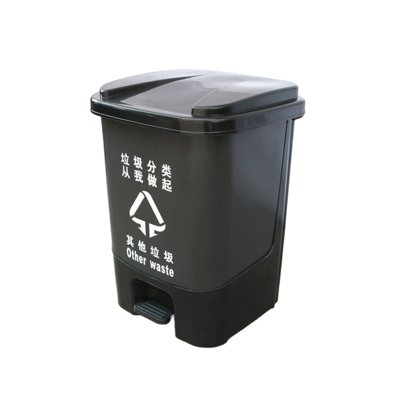 汇升塑胶家用塑料脚踏弹盖垃圾桶厂家直供20嘉脚踏单桶分类垃圾桶