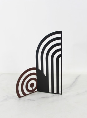 新中式金属样板房屏风摆件黑色售楼部书房客厅家居桌面艺术装饰品