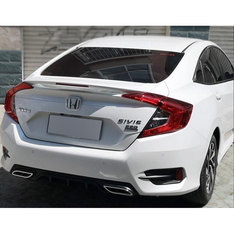 热销适用于十代思域尾翼16-19款新带灯免打孔改装abs汽车装饰mc款