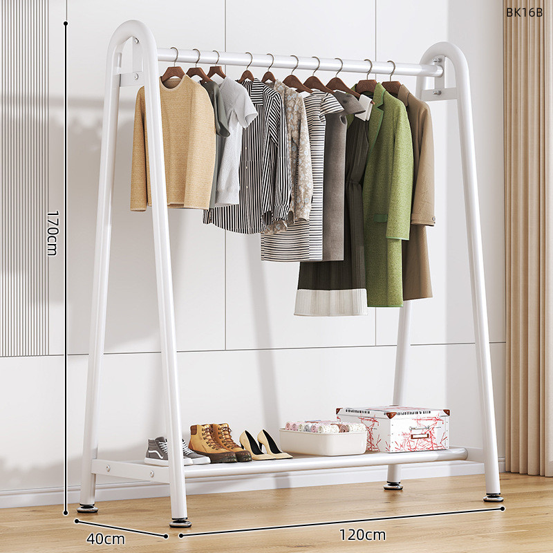 加粗衣帽架落地家用晒衣架卧室挂衣杆简易单杆式阳台晾衣架