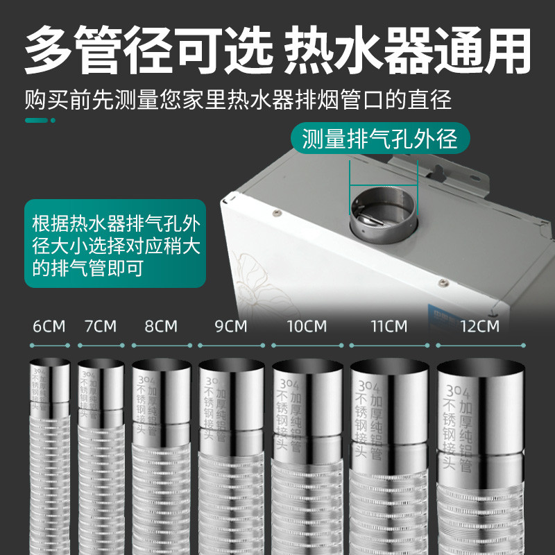 燃气热水器排烟管延长伸缩软管强排式不锈钢烟道管排气管加长配件
