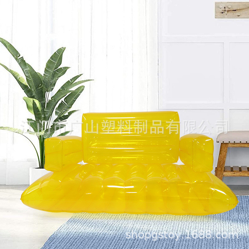 网红透明充气沙发充气休闲有扶手沙发充气透明单人懒人沙发沙发