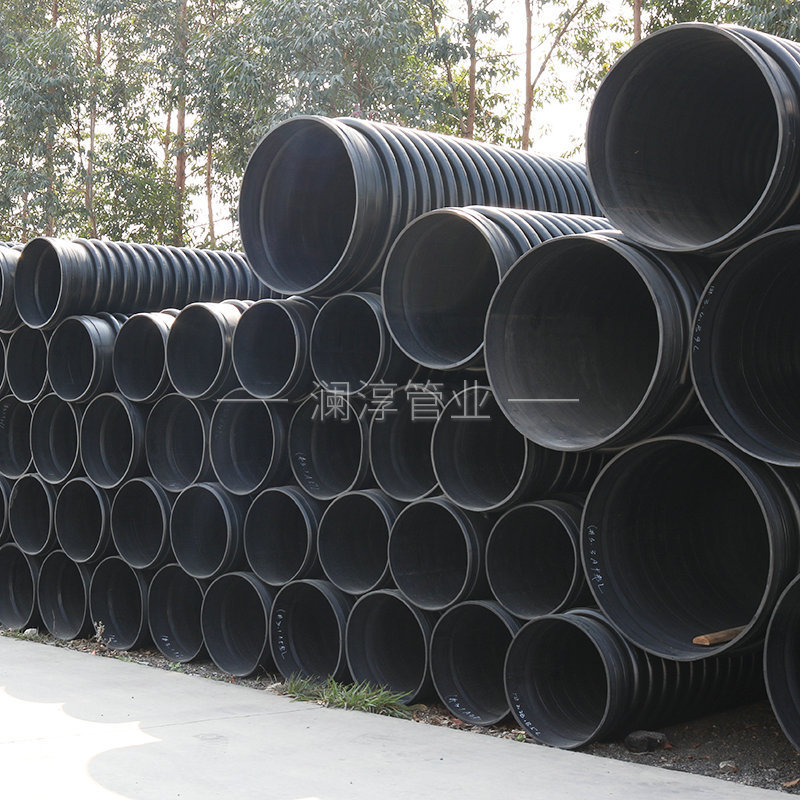 厂家供应hdpe克拉管大口径排污缠绕排水聚乙烯pe结构排污管高密度