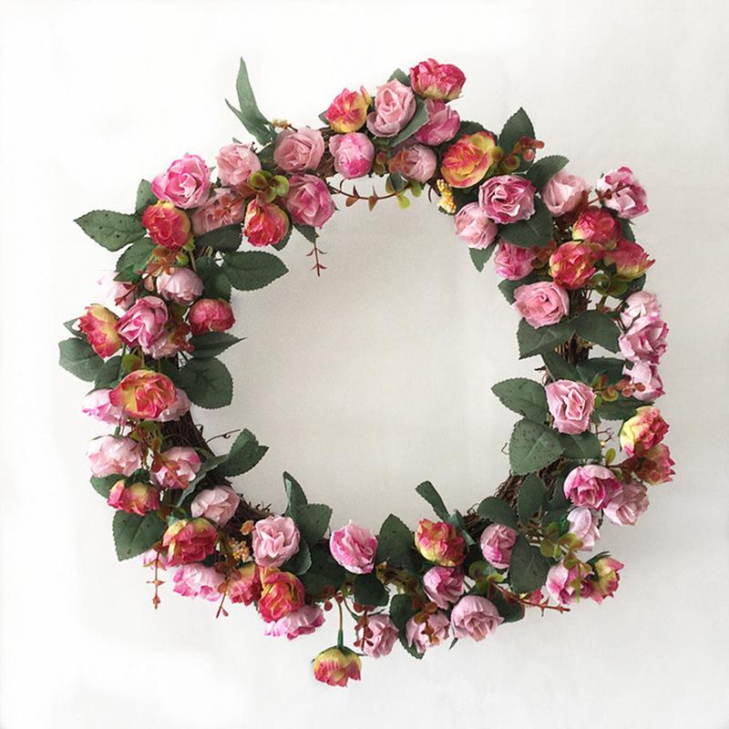 仿真购用花环塑料花环绢花布花婚礼装饰拍摄道具电商采圣诞