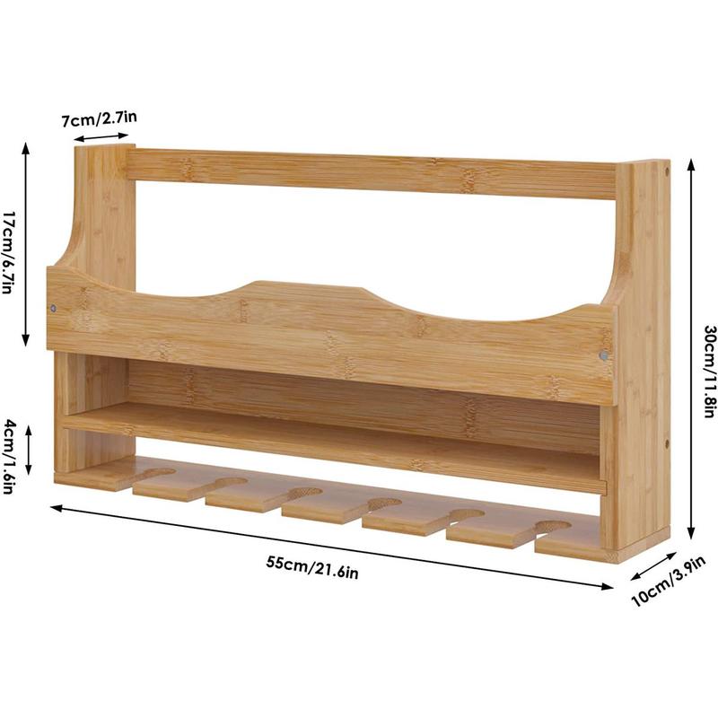创意竹制葡萄酒家居墙面壁挂式红酒酒杯收纳架木质酒架展示架