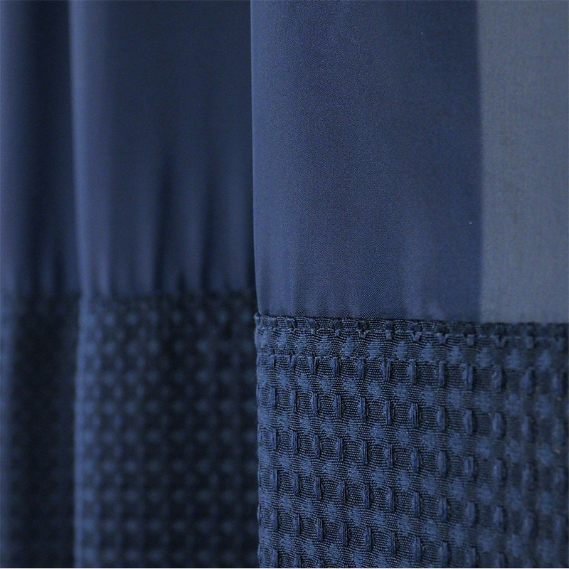 热销厂家直销接浴帘防霉涤纶布浴帘布黑色蜂巢单层家居纱电镀环浴