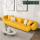 sofa意式 轻奢沙发现代香蕉休闲沙发北欧布艺异型极简船布艺沙发