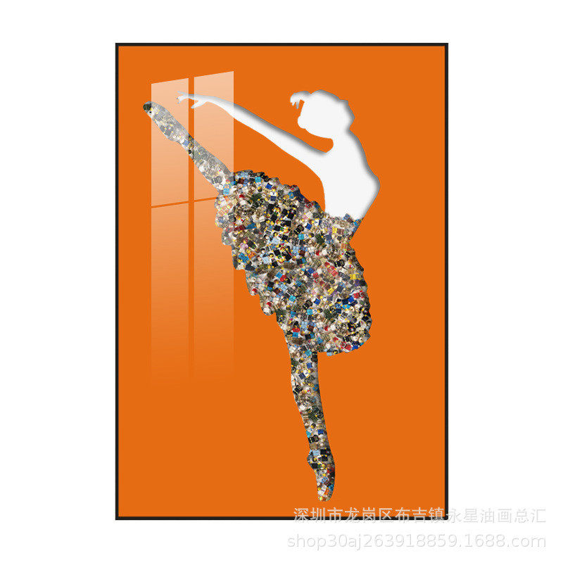 爱马橙色客厅沙发背景装饰画积乐挂画高实物木玄关走廊大象鹿画,家居饰品,现代装饰画,淘宝优惠券,粉丝福利购,淘宝优惠卷