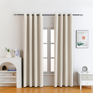 外贸成品简约高压花繁花遮光肌理雪尼尔客厅卧室阳台遮光窗帘成品