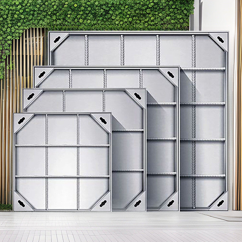 304不锈钢井盖道路隐形装饰井盖电力电缆铺砖井盖不锈钢方形盖板