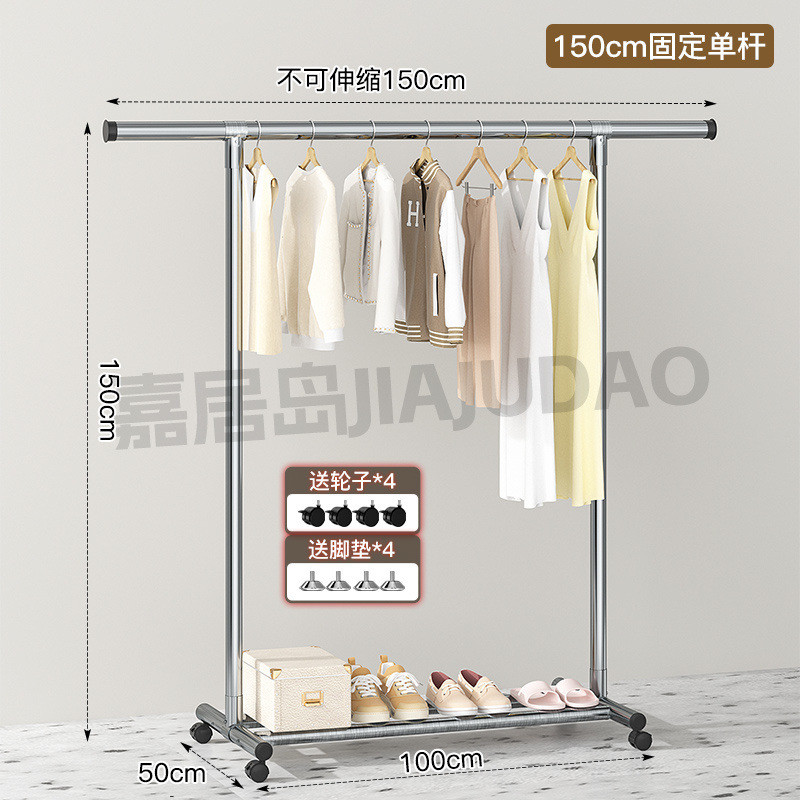 晾衣架双杆不锈钢落地折叠家用阳台晒衣架伸缩室外晒被挂衣架