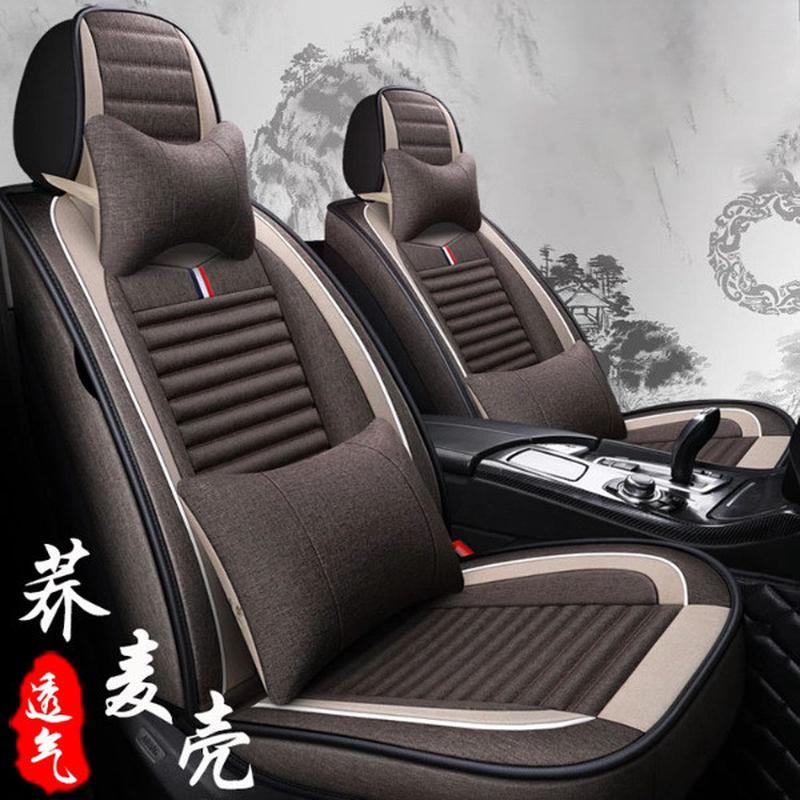 热销新款汽车坐垫四季通用亚麻座套小车冬季布艺坐套全包围专用座