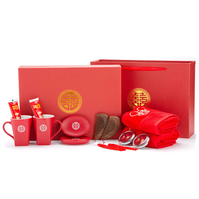 热销鲸喜盆结婚庆用品女方物品新娘全套陪嫁脸盆婚礼嫁妆礼洗漱套