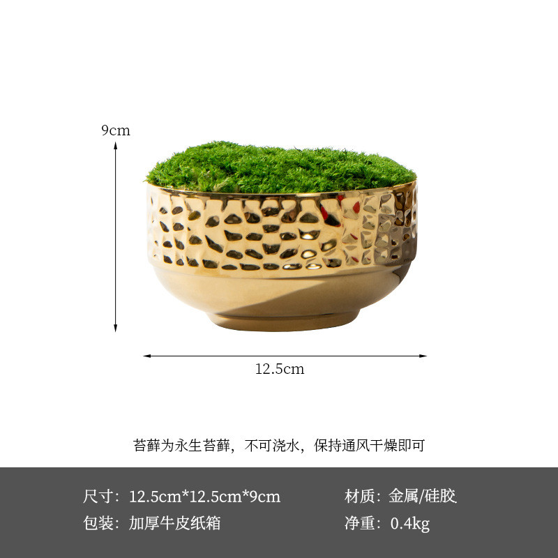 艺贝子新中式轻奢青苔盆景茶台洽谈桌茶室售楼处禅意绿植花艺装饰