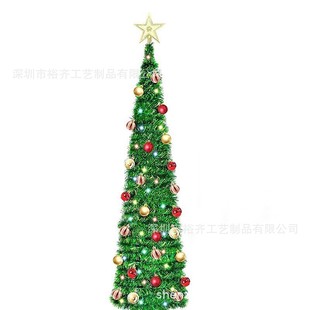 圣诞装 新品 饰品家用加密圣诞树折叠树植绒pvc套餐摆件批发