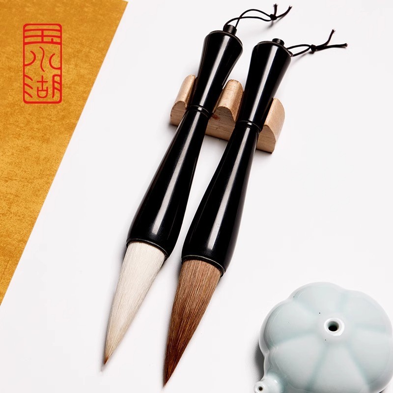 黑牛角斗笔书法福字对联兼毫狼毫大号抓笔提斗方国画榜书初学练习