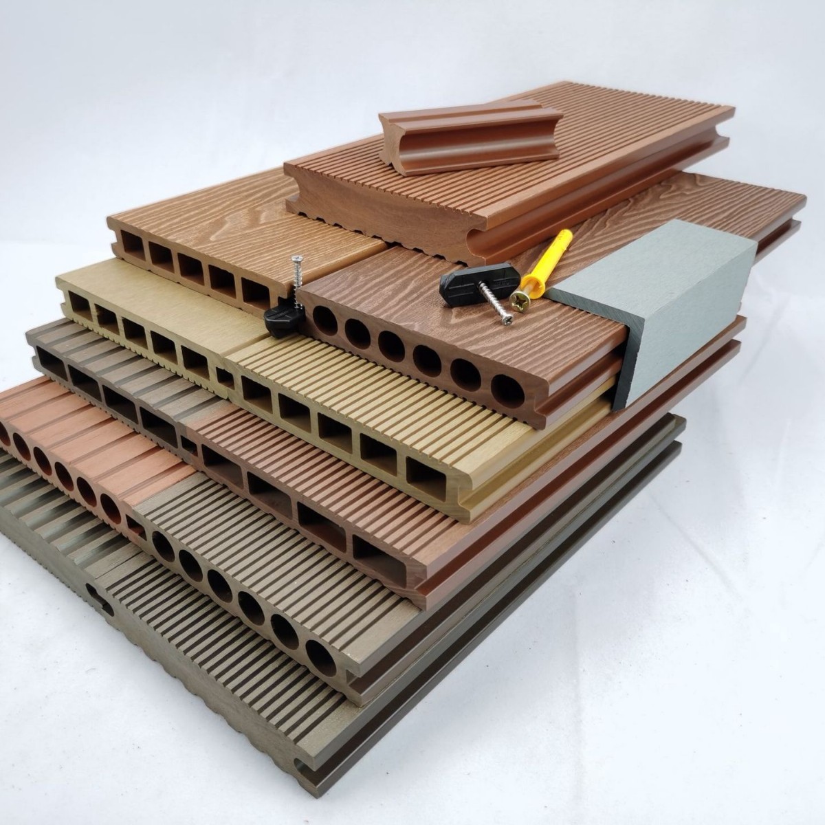 塑木户外地板阳台防水工厂直卖二代共挤木塑板露台花园防腐围栏