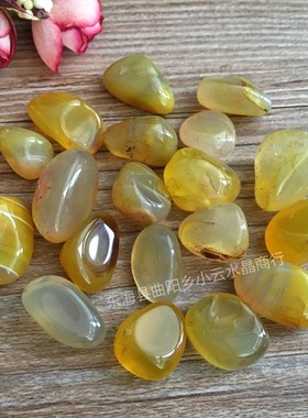 「一公斤黄」玛瑙碎石12-20mm彩色玛瑙装饰鱼缸汗蒸房水疗馆