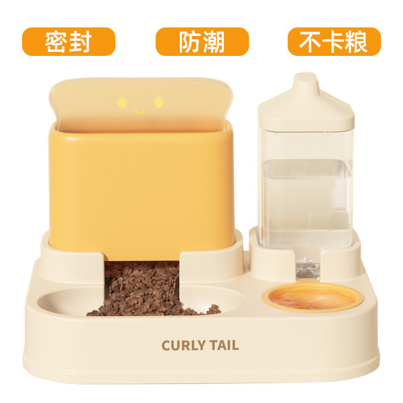猫碗狗碗饭盆自动饮水喂食猫盆双碗水碗一体宠物喂食喂水器二合一