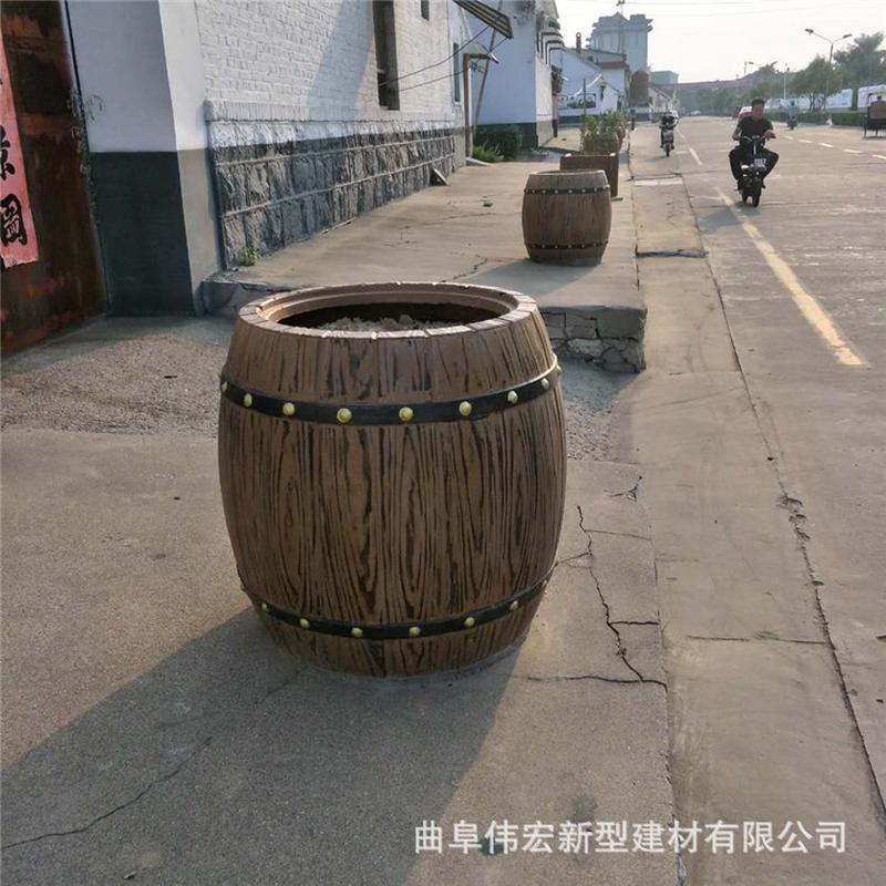 水泥仿木花箱供应新农村街道绿化混凝土花池成品钢筋混凝土花架