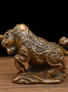 宏达仿古宝石福牛生肖牛铜礼品工艺铜器摆件