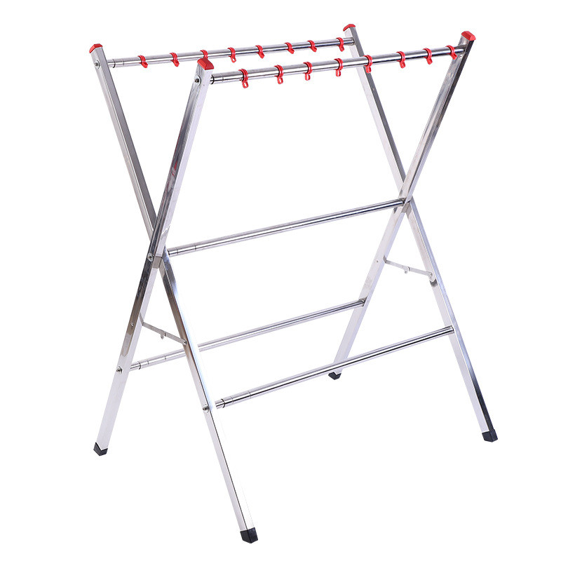 批发晾晒被子晾衣架落地折叠不锈钢家用阳台伸缩晒被子晾衣杆家用