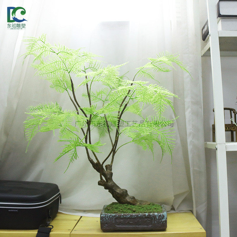 批发新款绿植文竹家具客厅摆设绿色植物办公室人造绿植假仿真