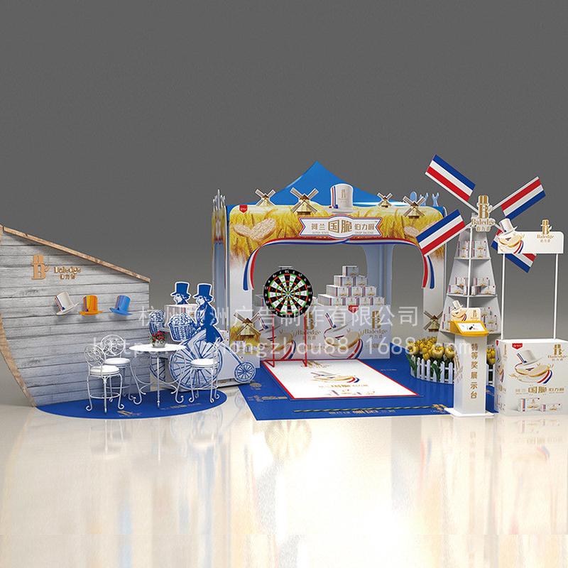 定制商场超市动地形象包柱木质食品展示柜超市活广告堆