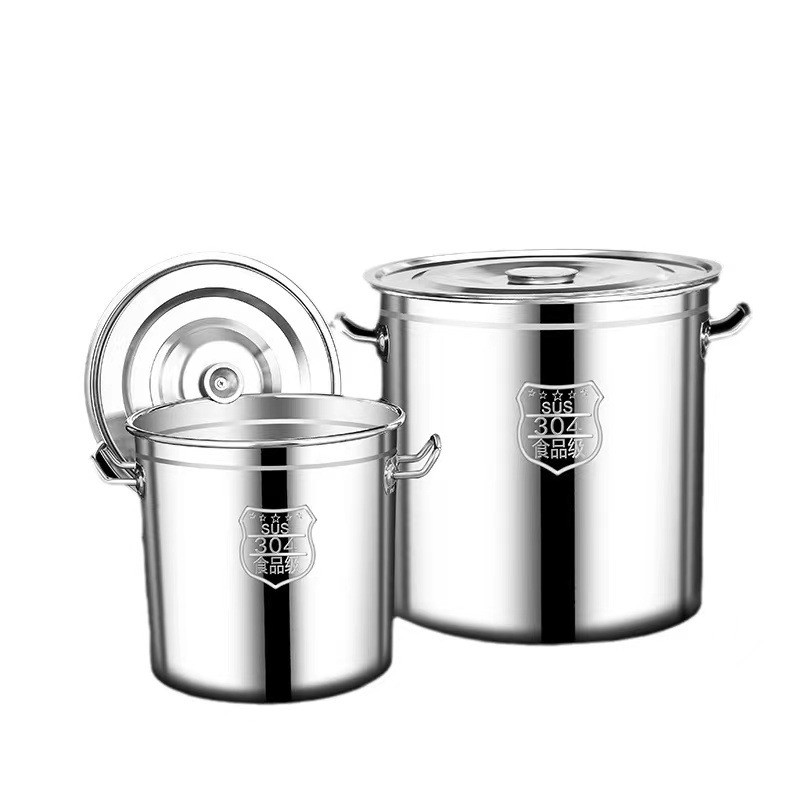 304带盖特厚家用不锈钢汤桶不锈钢汤锅商用米桶油桶大容量储水桶