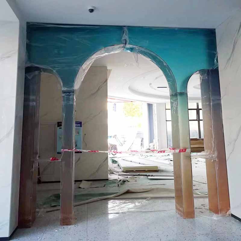 热销亚克力渐变工艺品异形热弯大型工厂拱门框异形切割有机玻璃板