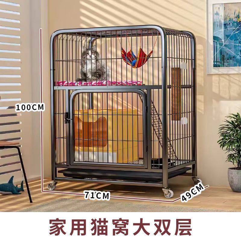猫笼家用室内二层空间带厕所一体式大不占地猫窝猫舍猫笼子别墅