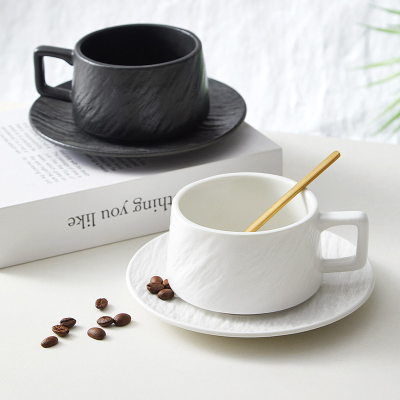 轻奢咖啡杯子高档精致高级感拿铁杯欧式高颜值陶瓷咖啡杯碟套装