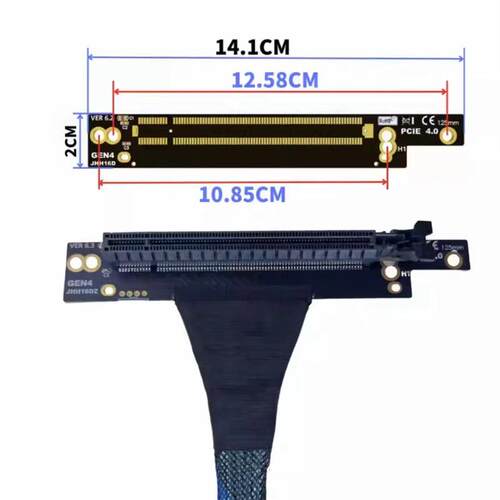热销PCIE 4.0 X16显卡延长线GPU AI转接线 服务器外置内置左右出