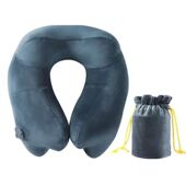 工厂直销pvc充气绒充气u型枕旅行颈枕居家户外植枕车载高飞机枕