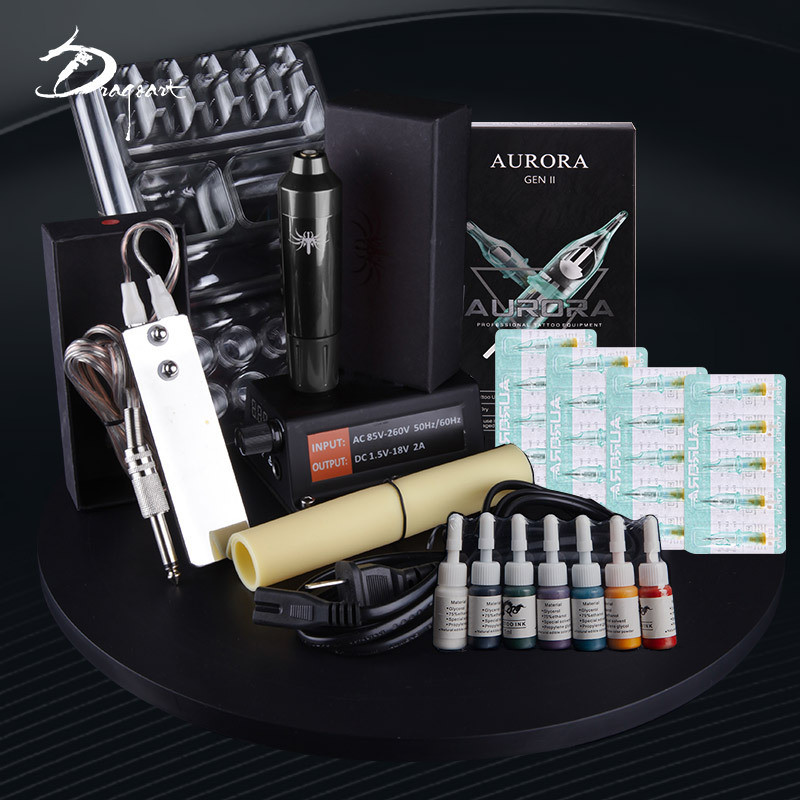 龙艺人纹身器材纹身马达机纹身套装全套纹身色料割线打雾纹身笔