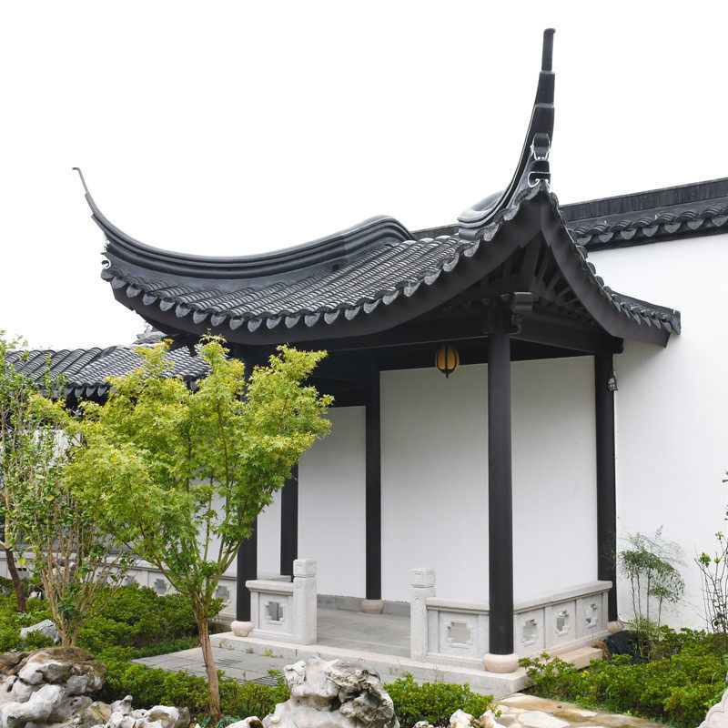 苏式庭院花园半轩凉亭厂家定制户外小院防腐木亭子木质实木古建筑