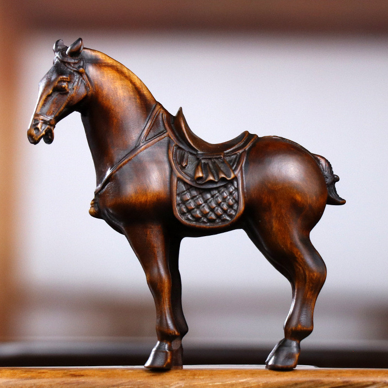 黄杨木雕刻生肖马代发动物木质工艺品家居饰品客厅摆件批发手把件
