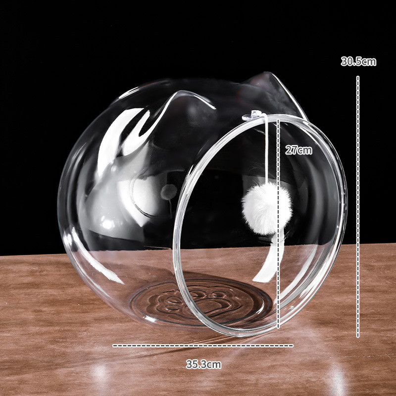 轻奢家用猫窝不粘打理宠物透明猫笼透气口小体型猫窝易毛太空舱窝